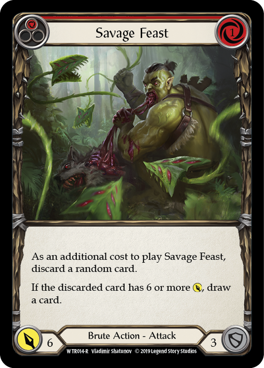 Savage Feast (Red) [WTR014] Unlimited Edition Rainbow Foil, Welcome to Rathe, Rare, WTR014