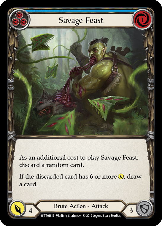 Savage Feast (Blue) [WTR016] Unlimited Edition Rainbow Foil, Welcome to Rathe, Rare, WTR016