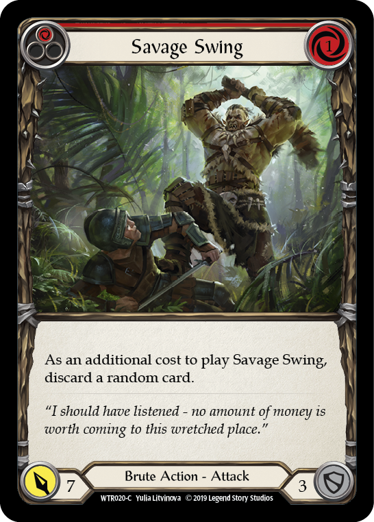 Savage Swing (Red) [WTR020] Unlimited Edition Rainbow Foil, Welcome to Rathe, Common, WTR020