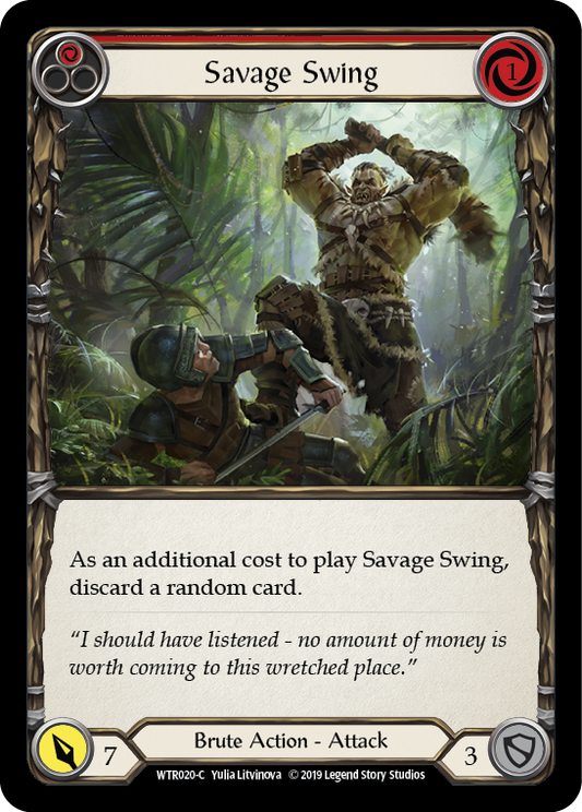 Savage Swing (Red) [WTR020] Unlimited Edition Rainbow Foil, Welcome to Rathe, Common, WTR020