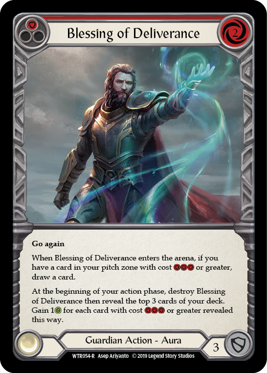 Blessing of Deliverance (Red) [WTR054] Unlimited Edition Rainbow Foil, Welcome to Rathe, Rare, WTR054