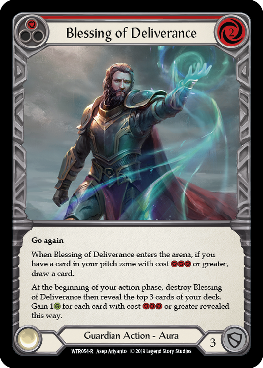 Blessing of Deliverance (Red) [WTR054] Unlimited Edition Rainbow Foil, Welcome to Rathe, Rare, WTR054