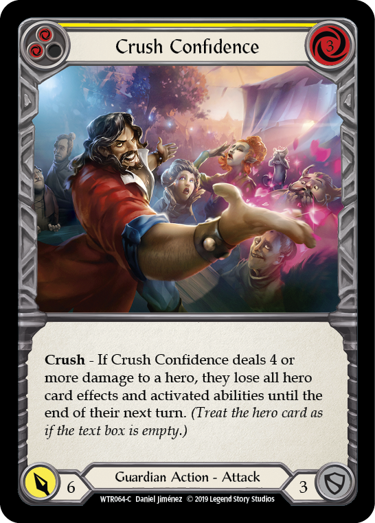 Crush Confidence (Yellow) [WTR064] Unlimited Edition Rainbow Foil, Welcome to Rathe, Common, WTR064