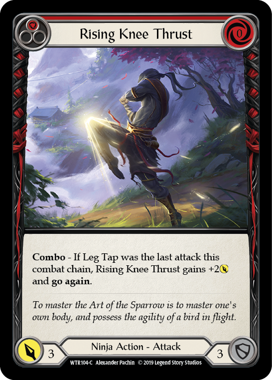 Rising Knee Thrust (Red) [WTR104] Unlimited Edition Rainbow Foil, Welcome to Rathe, Common, WTR104