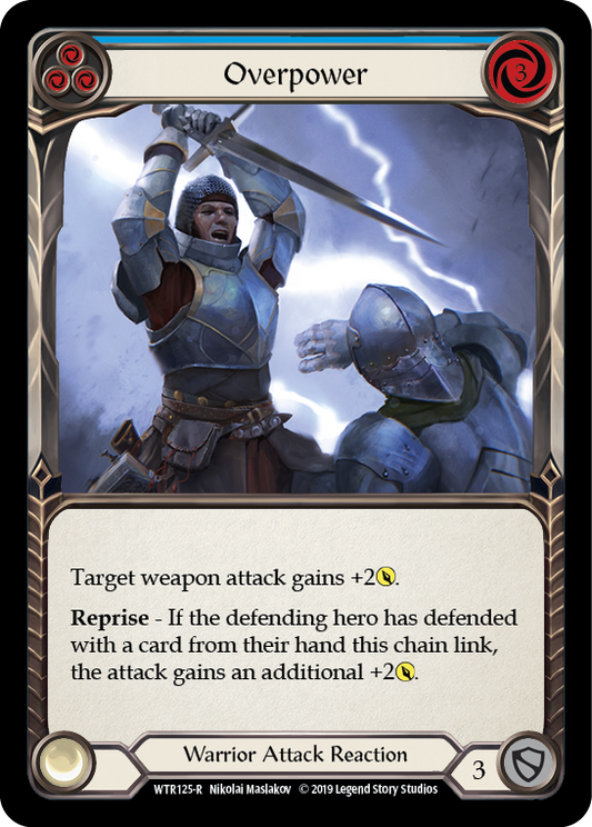 Overpower (Blue) [WTR125] Unlimited Edition Rainbow Foil, Welcome to Rathe, Rare, WTR125