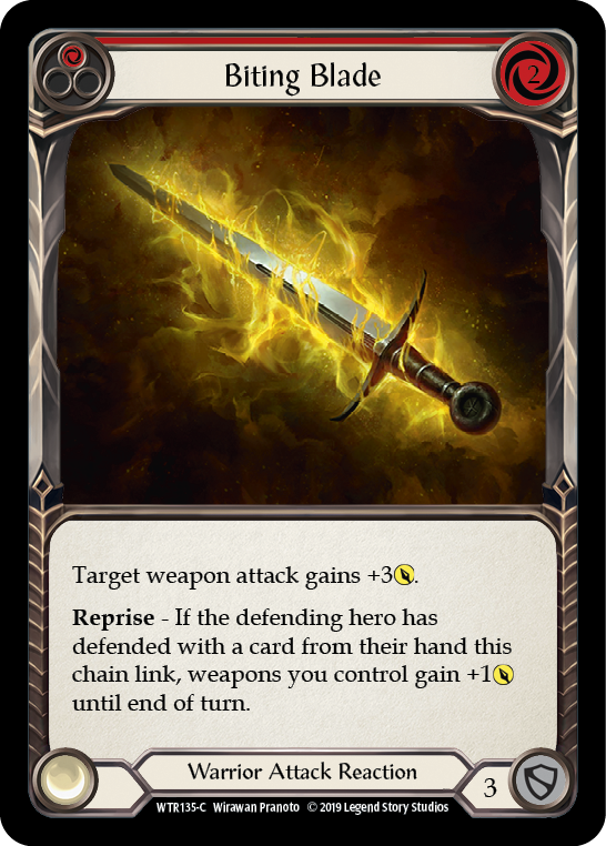 Biting Blade (Red) [WTR135] Unlimited Edition Rainbow Foil, Welcome to Rathe, Common, WTR135