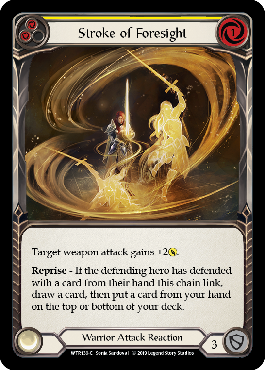 Stroke of Foresight (Yellow) [WTR139] Unlimited Edition Rainbow Foil, Welcome to Rathe, Common, WTR139