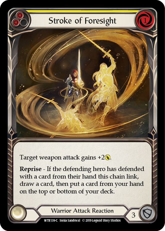 Stroke of Foresight (Yellow) [WTR139] Unlimited Edition Rainbow Foil, Welcome to Rathe, Common, WTR139