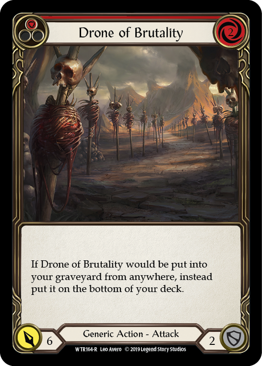 Drone of Brutality (Red) [WTR164] Unlimited Edition Rainbow Foil, Welcome to Rathe, Rare, WTR164