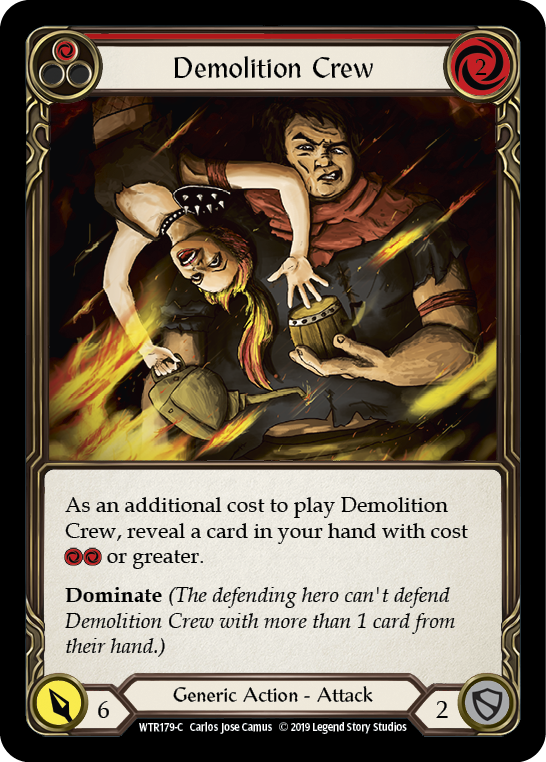 Demolition Crew (Red) [WTR179] Unlimited Edition Rainbow Foil, Welcome to Rathe, Common, WTR179