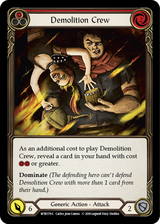 Demolition Crew (Red) [WTR179] Unlimited Edition Rainbow Foil, Welcome to Rathe, Common, WTR179