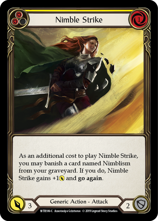 Nimble Strike (Yellow) [WTR186] 1st Edition Normal, Welcome to Rathe, Common, WTR186