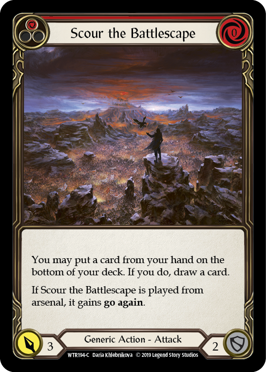 Scour the Battlescape (Red) [WTR194] Unlimited Edition Rainbow Foil, Welcome to Rathe, Common, WTR194