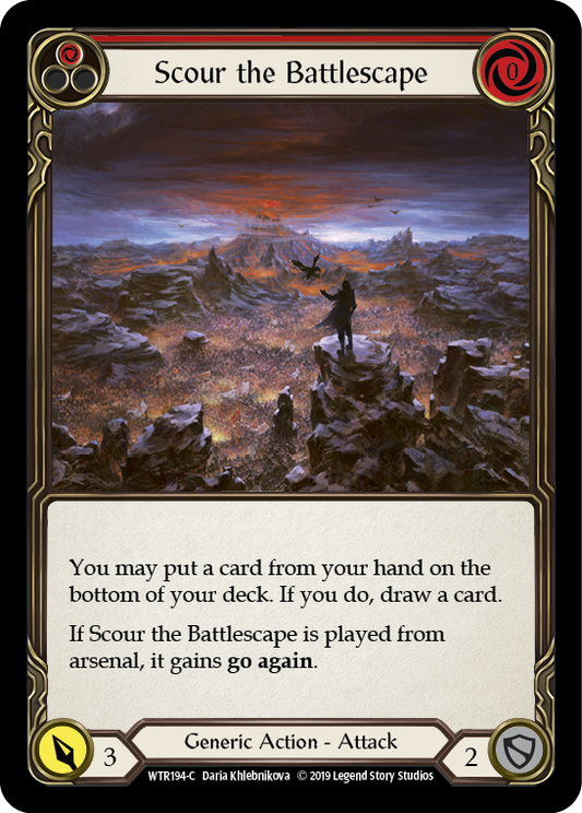 Scour the Battlescape (Red) [WTR194] Unlimited Edition Rainbow Foil, Welcome to Rathe, Common, WTR194