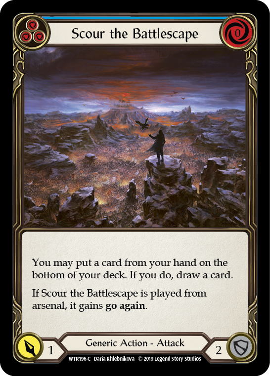 Scour the Battlescape (Blue) [WTR196] Unlimited Edition Rainbow Foil, Welcome to Rathe, Common, WTR196