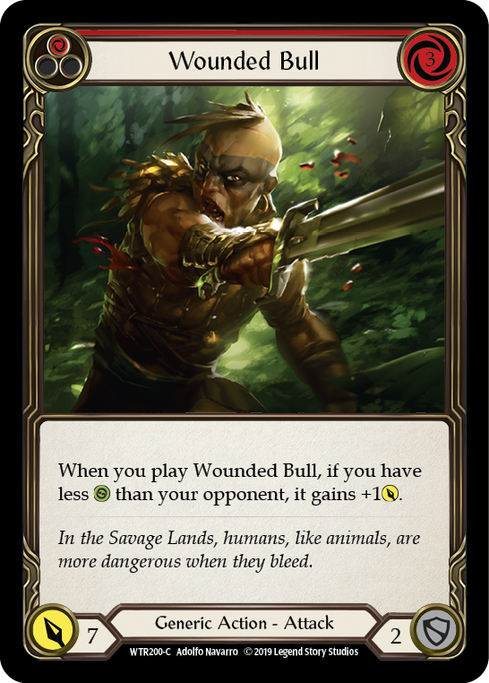 Wounded Bull (Red) [WTR200] Unlimited Edition Rainbow Foil, Welcome to Rathe, Common, WTR200