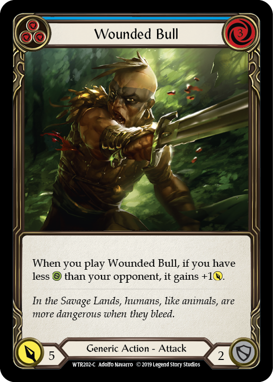 Wounded Bull (Blue) [WTR202] Unlimited Edition Rainbow Foil, Welcome to Rathe, Common, WTR202