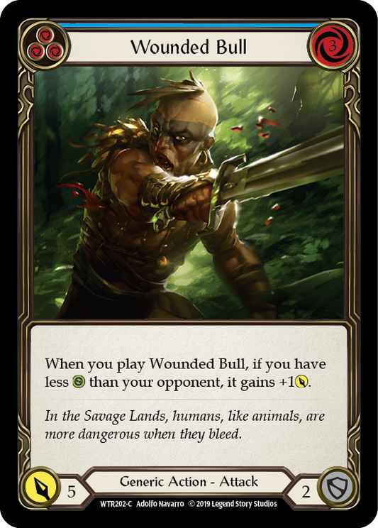 Wounded Bull (Blue) [WTR202] Unlimited Edition Rainbow Foil, Welcome to Rathe, Common, WTR202